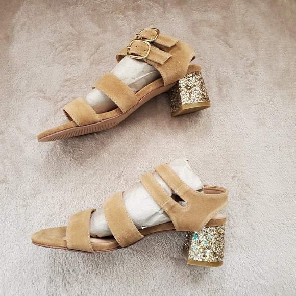 BNWOB Marais x For Love and Lemons Glitter Holiday Sandals - Picture 5 of 15